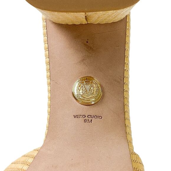 VERONICA BEARD Size 9 M Dali Woven Textured Platform Slide Sandal Raffia Shoes - Picture 9 of 10